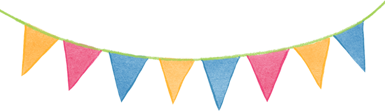 Stylized Watercolor Circus Bunting Flags